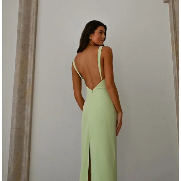Chic Strappy Lime Green Maxi Dress - Picture 2 of 5